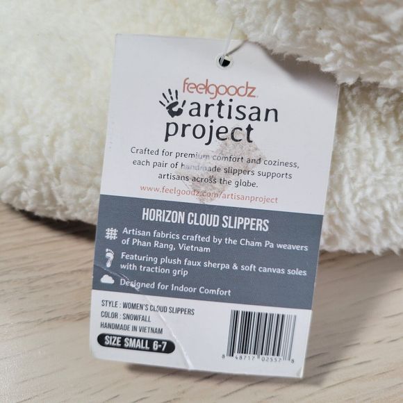 Feelgoodz Horizon Cloud Slippers Soft Faux Sherpa Handmade Womens Size Small 6-7 - Picture 5 of 6